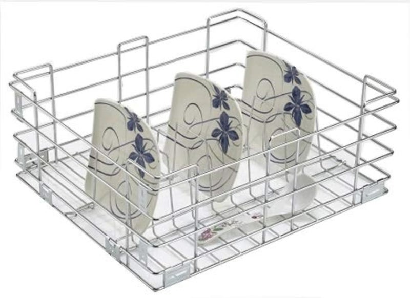 KEEPWELL Stainless Steel Plate Kitchen Basket Kitchen Trolley Modular Basket THALI Basket Kitchen Basket Tray Rack 21 X 20 X 8 inch Eco Series - Image 1