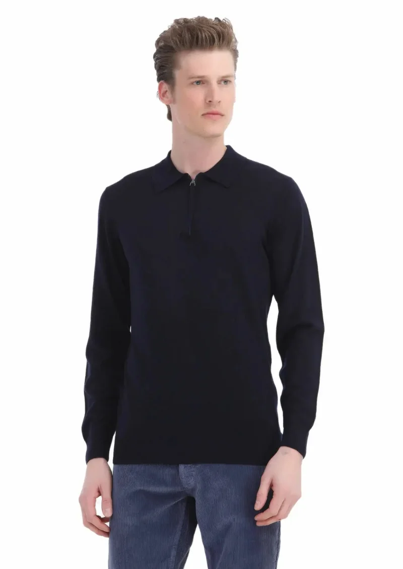 RAMSEY Navy Blue Knitwear Sweatshirt