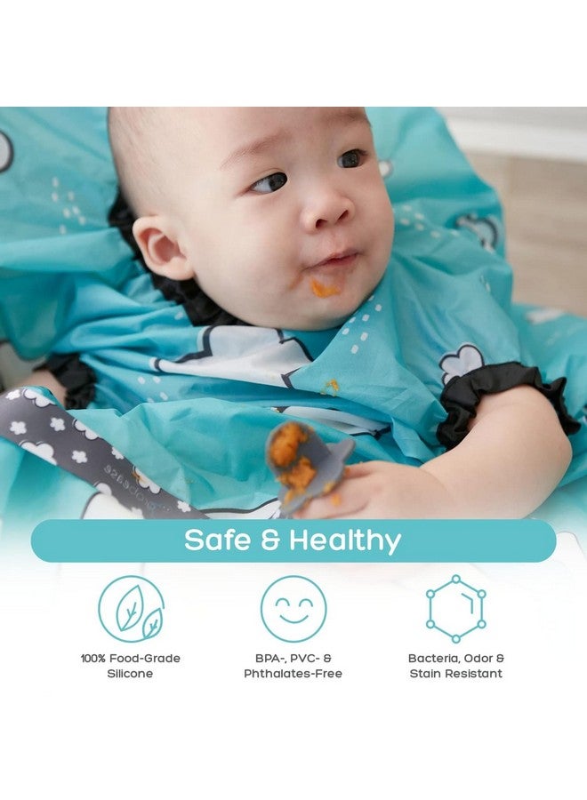 grabease Baby Silicone Spoon Set For Babyled Weaning & First Stage Selffeeding Soft Safe 100% Foodgrade Silicone Safe For Dishwasher No Bpa/Pvc/Latex/Phthalates Set Of 2 (Teal Gray) - Image 3