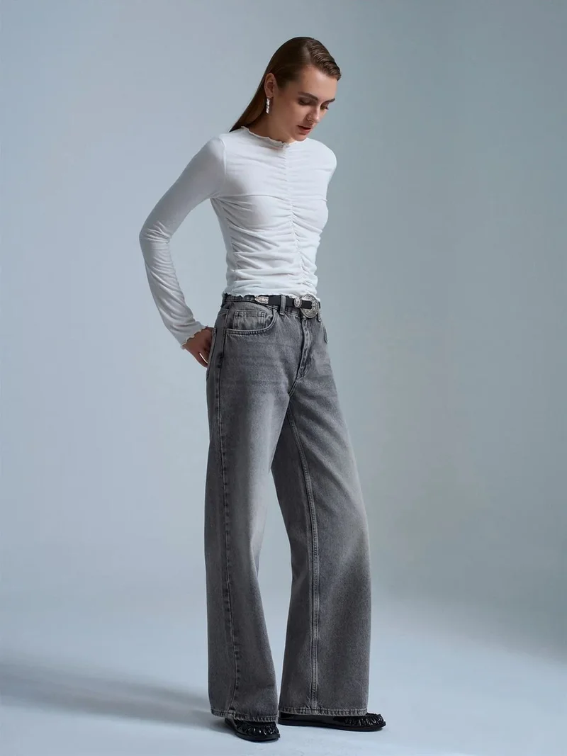 ديلفين Dilvin Slim Fit Long Sleeve Jersey Blouse
