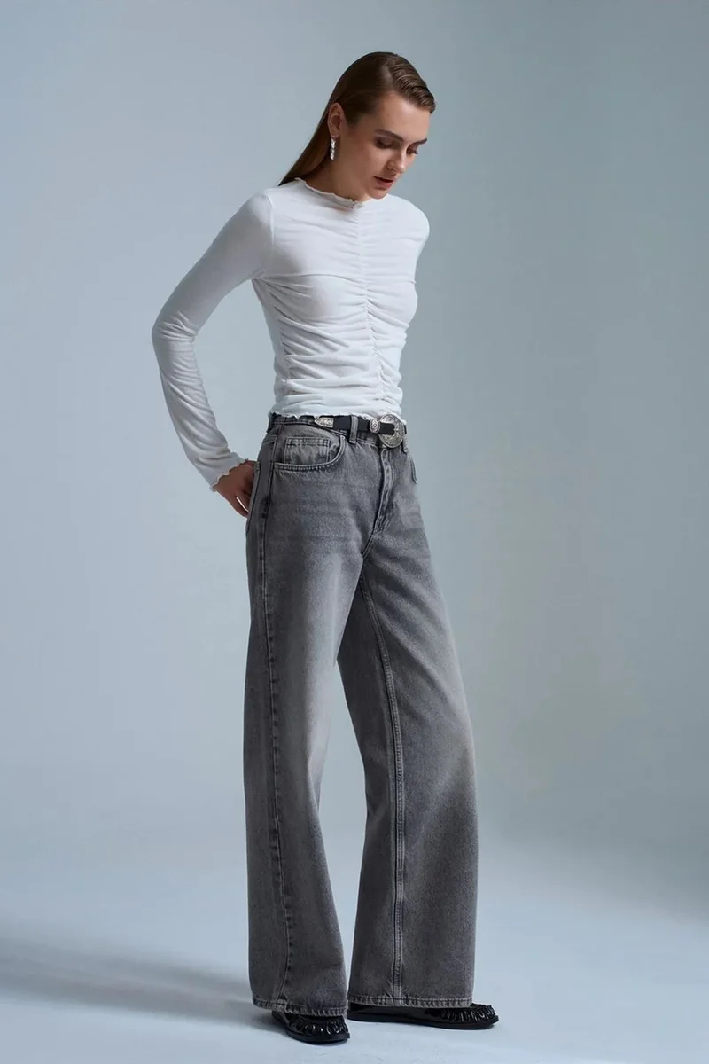 ديلفين DILVIN Slim Fit Long Sleeve Jersey Blouse