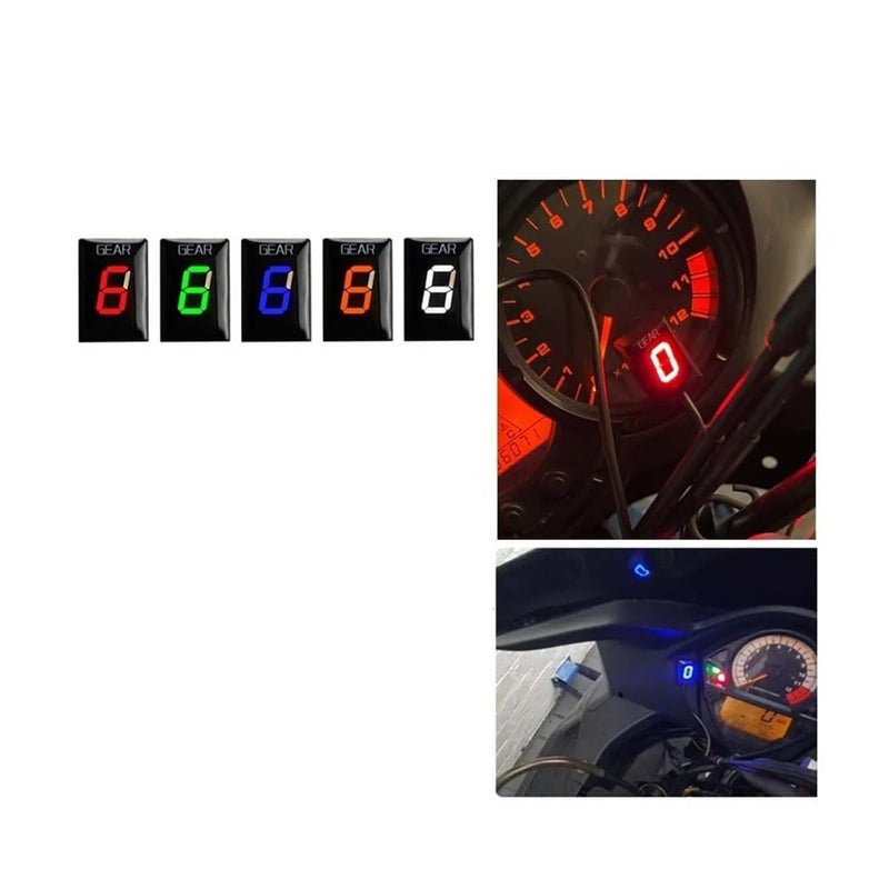 مؤشر ناقل الحركة الأحمر للدراجة النارية لـ SFV400 SFV650 2009 2015 عرض عداد 1-6 سرعات - Image 3