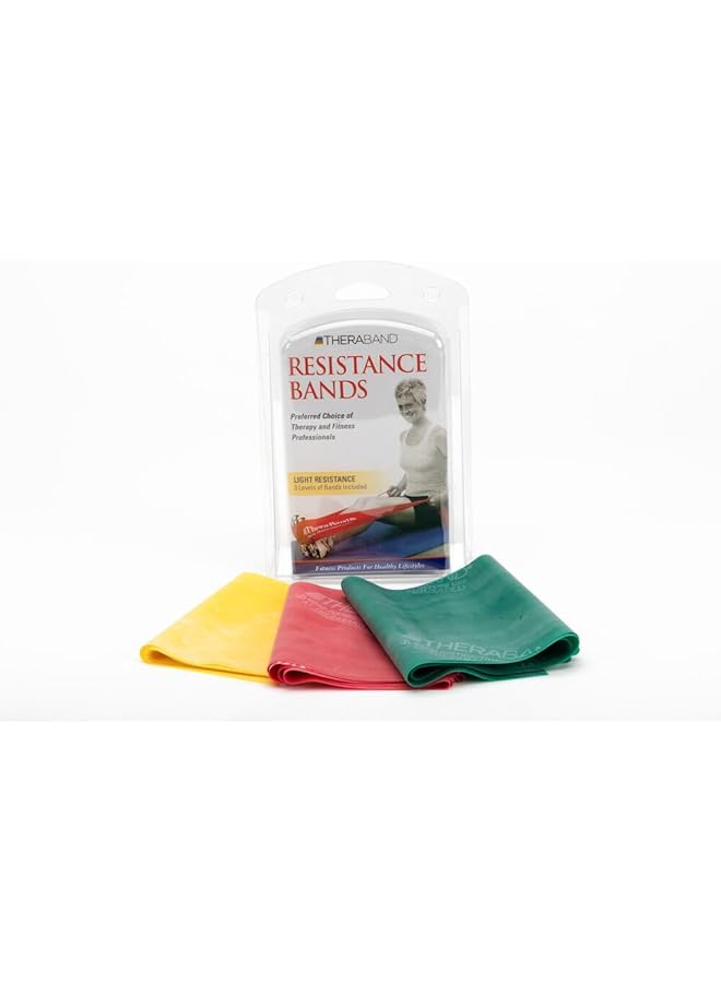 TheraBand Resistance Band Set Professional Latex Elastic Bands for Upper & Lower Body & Core Exercise Physical Therapy Lower Pilates At Home Workouts and Rehab 5 Foot Blue & Black Advanced - Image 2