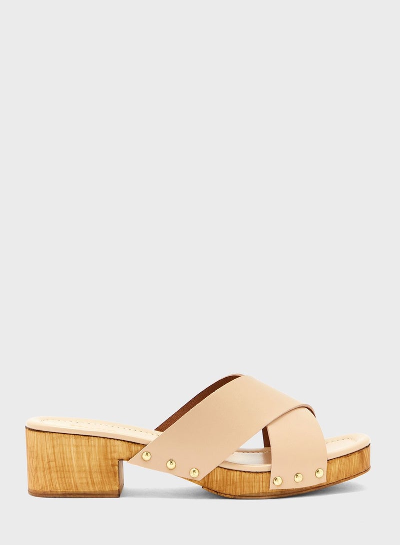 ديون لندن صندل بكعب منخفض وسيورمتعددة - Image 1