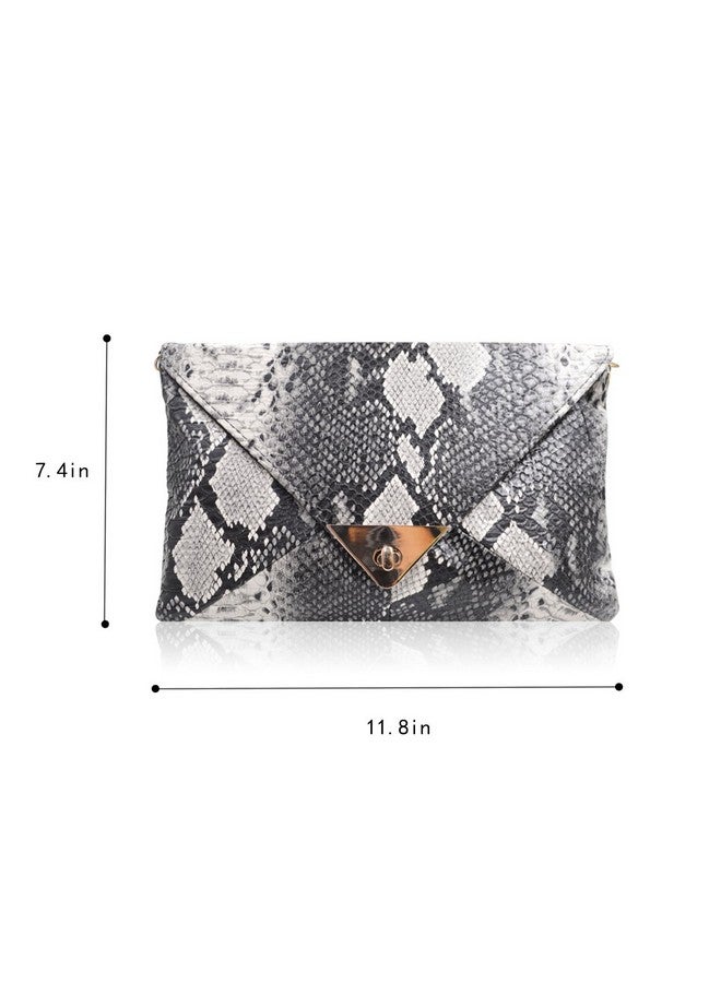 AISI Mily Women'S Clutch Bag Messenger Shoulder Handbag Tote Bag Pursesnakeskin Clutch Envelope - Image 2