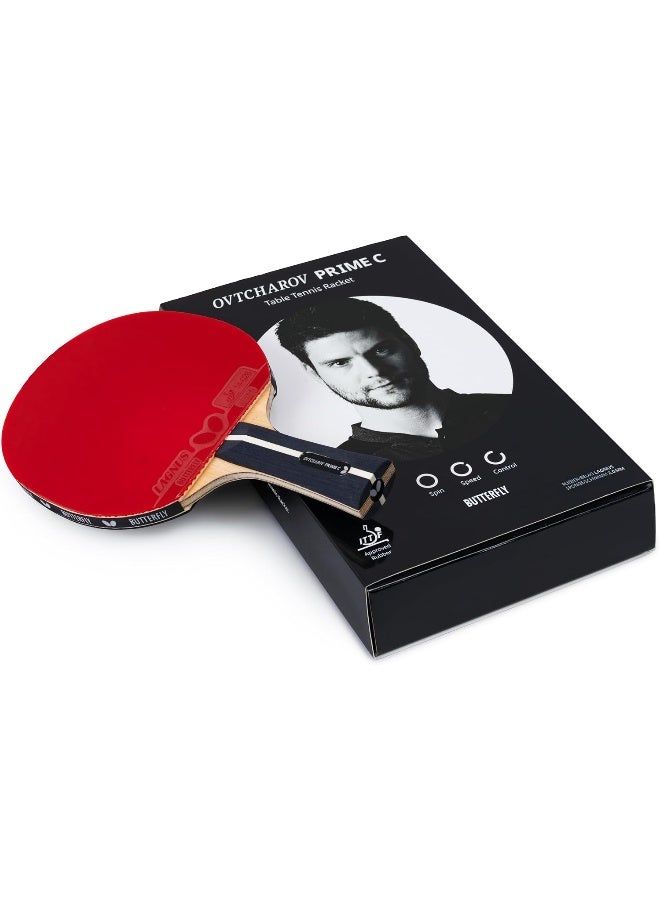 Butterfly Ovtcharov Prime C Table Tennis Bat, Professional Carbon Bat for Performance-Oriented Club Players, ITTF Approved for Competitions, Extremely Grippy/Sticky Pads for Maximum Spin - Image 1