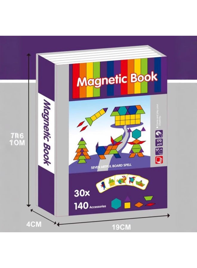 أحجية متنوعة ثلاثية الأبعاد لبنات البناء المغناطيسية، أحجية الصور المقطوعة الهندسية DIY للأطفال، ملصقات مغناطيسية للتعليم المبكر - اللون: أحجية مغناطيسية المرور - Image 3