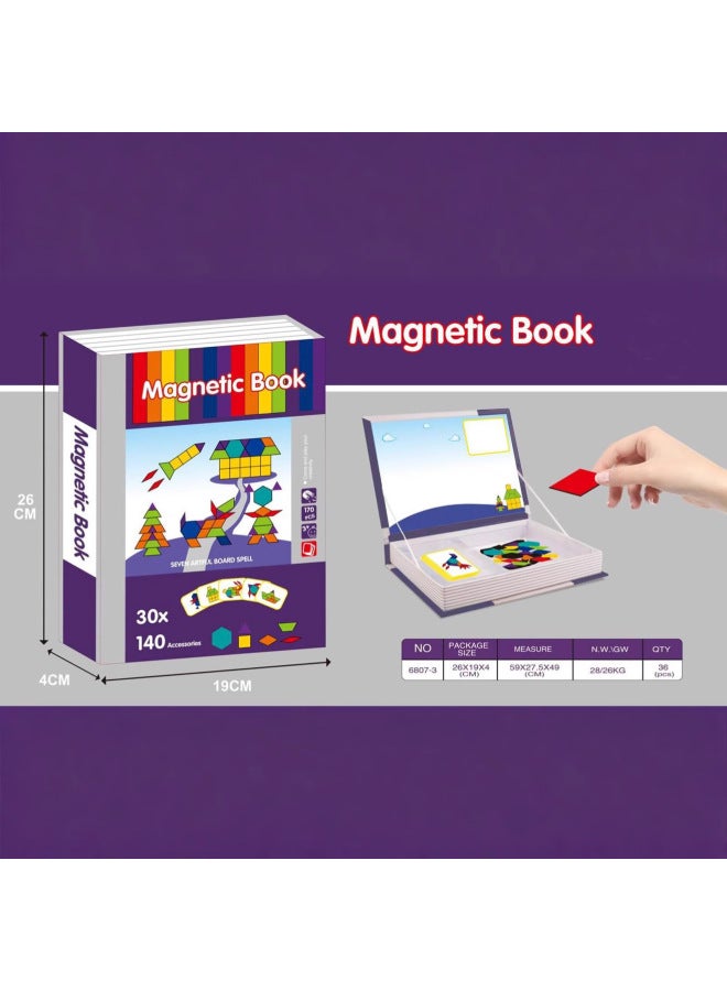 أحجية متنوعة ثلاثية الأبعاد لبنات البناء المغناطيسية، أحجية الصور المقطوعة الهندسية DIY للأطفال، ملصقات مغناطيسية للتعليم المبكر - اللون: أحجية مغناطيسية المرور - Image 2