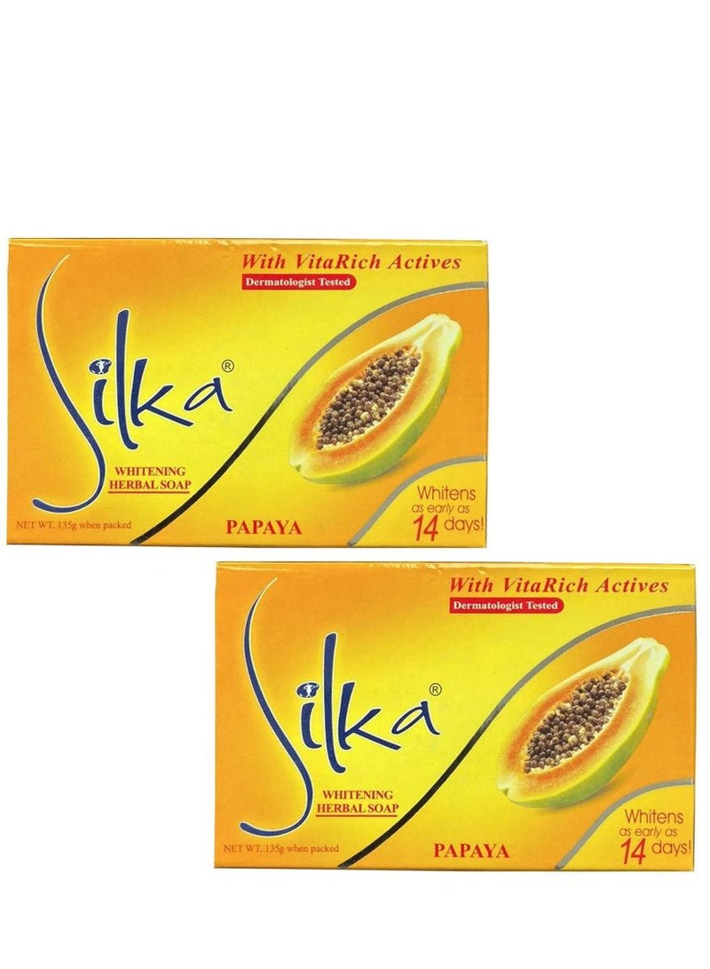 Silka Whitening Soap Papaya 2*135gm