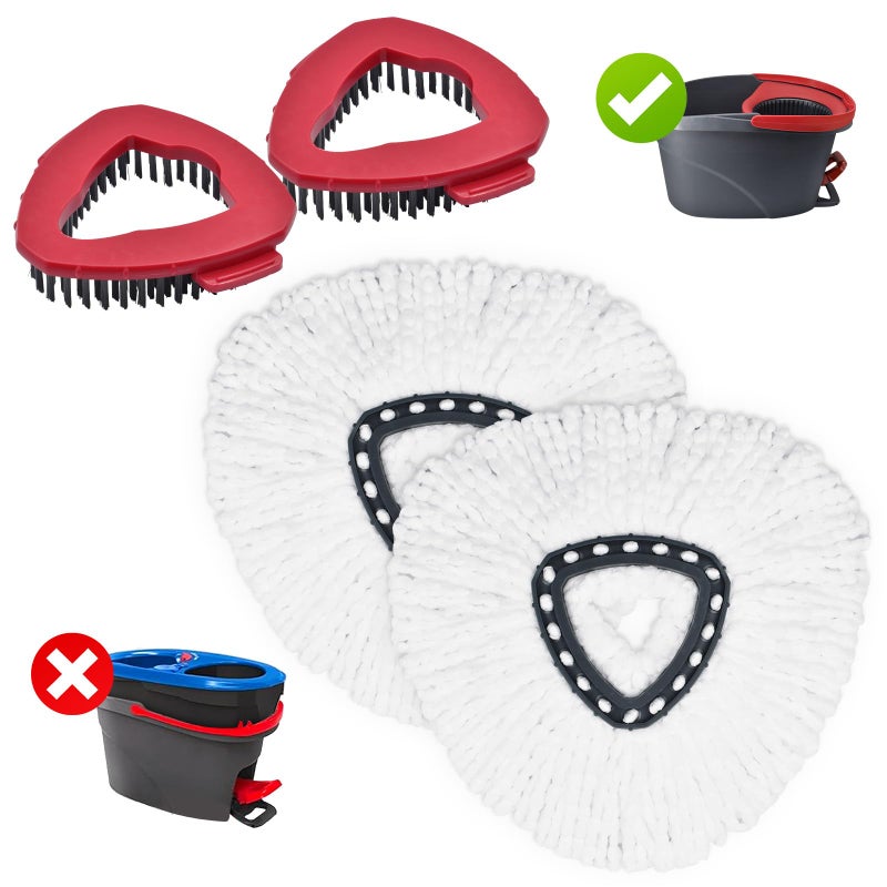 Yuunaie Mop Heads Replacements for Ocedar, Mop Replace Head for O Cedar, Spin Mop Replacement Head for Ocedar Easy Wring 1 Tank System, Mop Heads Include 2 Pack Spin Mop Refills and 2 Pack Scrubber Mop Head - Image 1