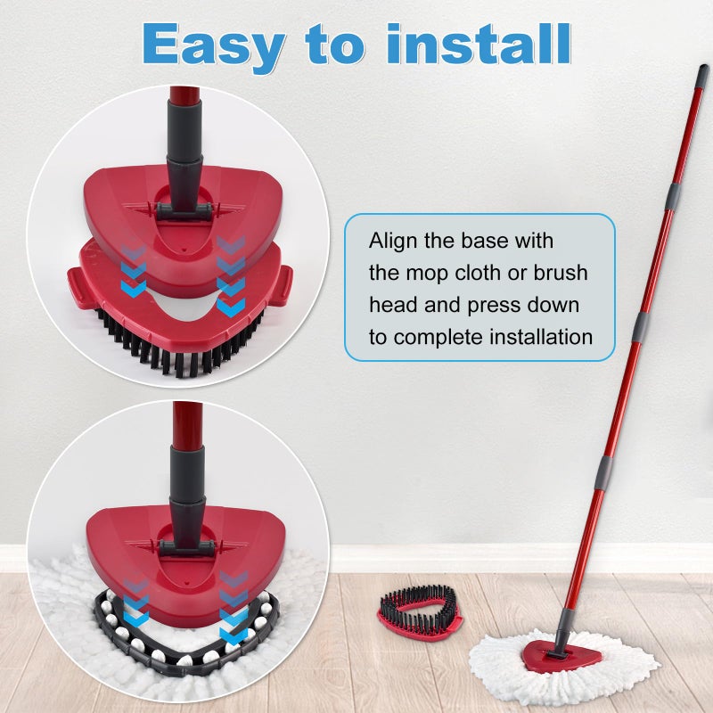Yuunaie Mop Heads Replacements for Ocedar, Mop Replace Head for O Cedar, Spin Mop Replacement Head for Ocedar Easy Wring 1 Tank System, Mop Heads Include 2 Pack Spin Mop Refills and 2 Pack Scrubber Mop Head - Image 4