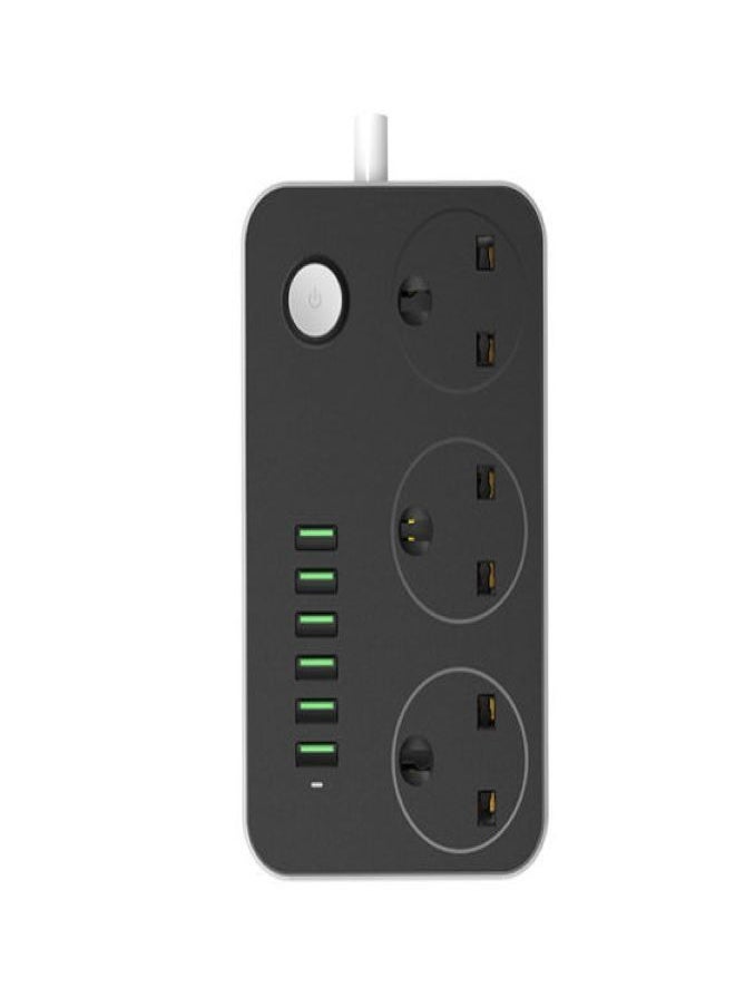 Generic 3 AC Socket USB Charger Black/Grey  - Image 1
