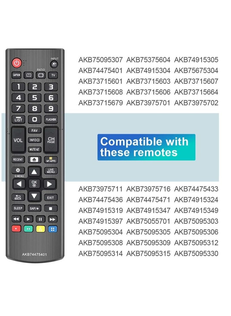 AKB74475401 Remote Control Compatible Replacement for LG TV 43LF5900 43UF6400 43UF6430 43UF6800 43UF6900 43UF7590 43UF7600 49LF5900 49UF6400 49UF6430 49UF6490 49UF6800 49UF6900 49UF759 - Image 3