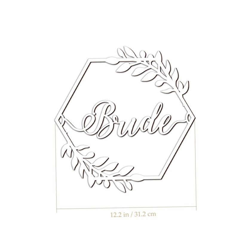 Wedding Chair Decorations White 31 2X30CM Bride Announcement Sign Set - Image 5