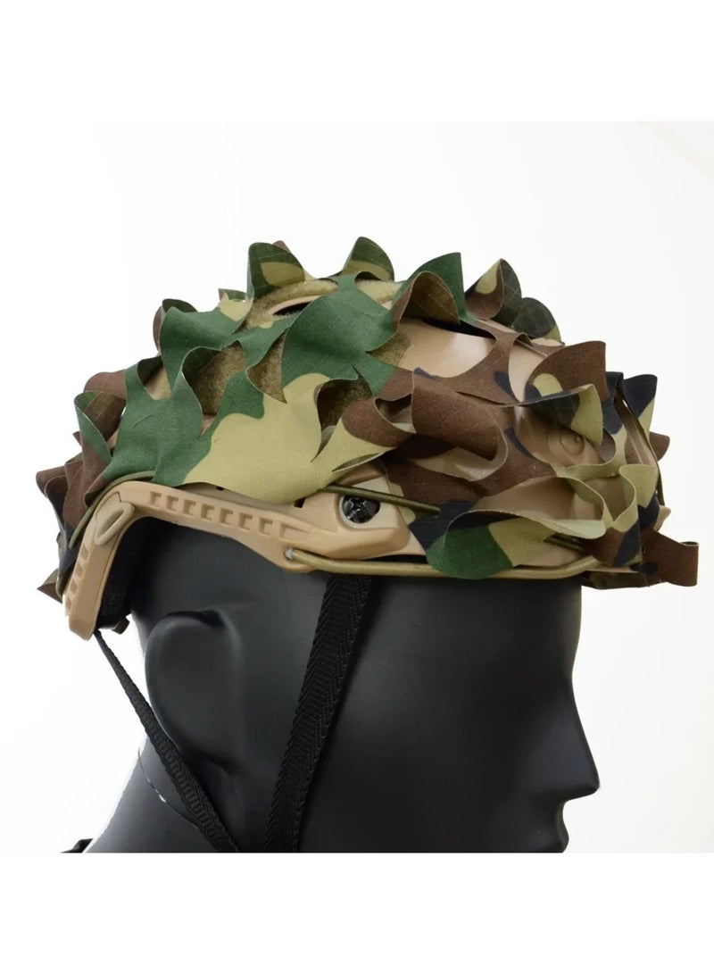 Camo Fast Helmet Cover Protector Laser Cut Leaf Shape Helmet Cloth Hunting Helmets Accessories - Image 1