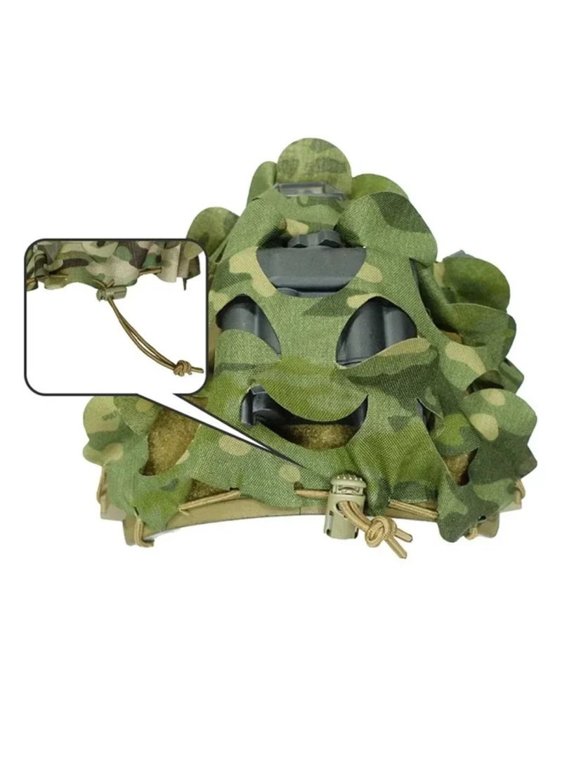Camo Fast Helmet Cover Protector Laser Cut Leaf Shape Helmet Cloth Hunting Helmets Accessories - Image 3