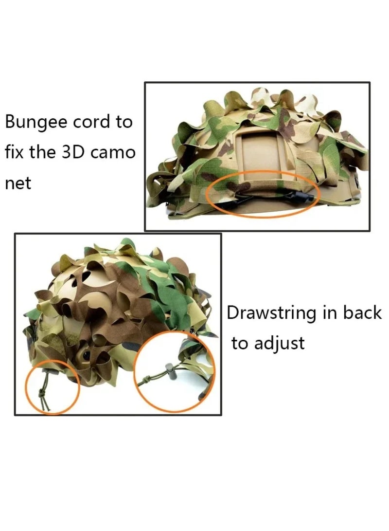 Camo Fast Helmet Cover Protector Laser Cut Leaf Shape Helmet Cloth Hunting Helmets Accessories - Image 4