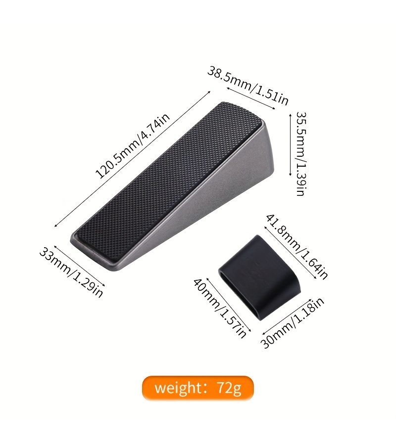 Grey Door Stopper Silent Anti Collision Creative Windproof Holder Fixer Wedge With Storage Box - Image 4