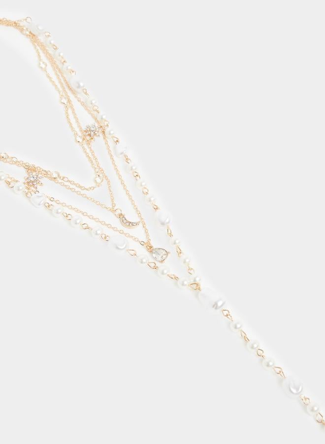 Styli Faux Pearl Trail Long Necklace - Image 2