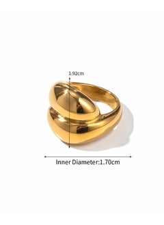 KAAF CREATIONS 18K Gold Plated Stainless Steel, Modern Statement Ring, Chunky Dome Design,  - Image 3