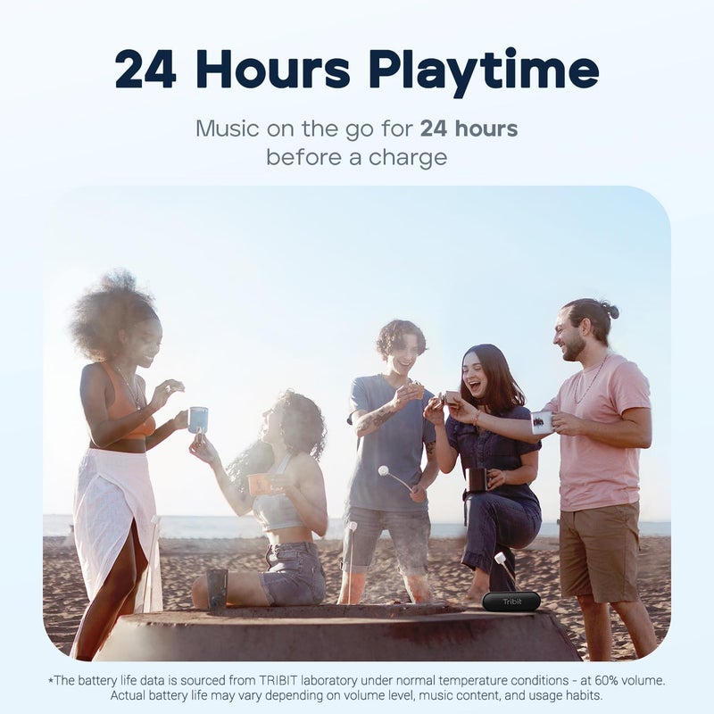 Tribit XSound Go Bluetooth Speaker with 16W Loud Sound & Rich Bass, 24H Playtime, IPX7 Waterproof, Wireless Stereo Pairing, USB-C, Portable Wireless Speaker for Home, Outdoors, Travel (Blue) - Image 4