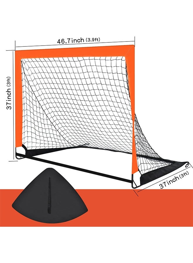 TodyJeyHo 2 Pack 4’ x 3’ Size Portable Kid Soccer Goals for Backyard, Indoor and Outdoor Pop Up Soccer Goals, Orange - Image 2
