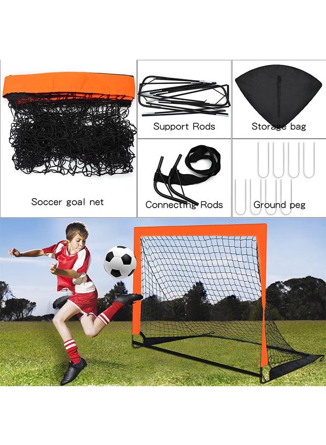 TodyJeyHo 2 Pack 4’ x 3’ Size Portable Kid Soccer Goals for Backyard, Indoor and Outdoor Pop Up Soccer Goals, Orange - Image 3