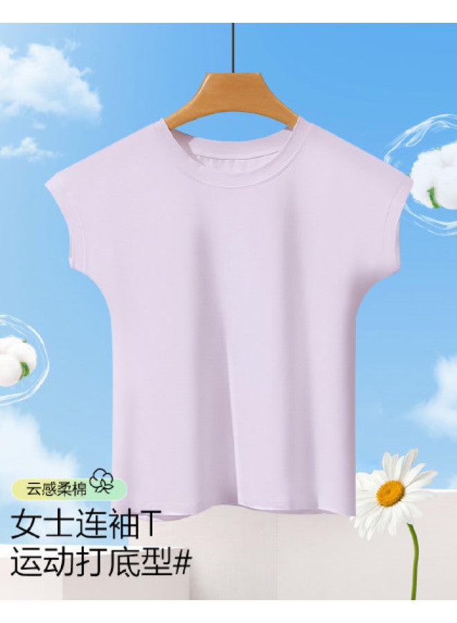 Red Bean Cloud-Soft Cotton Short-Sleeve T-Shirt For Women, Summer Layering Top, Lightweight And Versatile For Outer Wear, Slimming Women'S Tee - Image 1