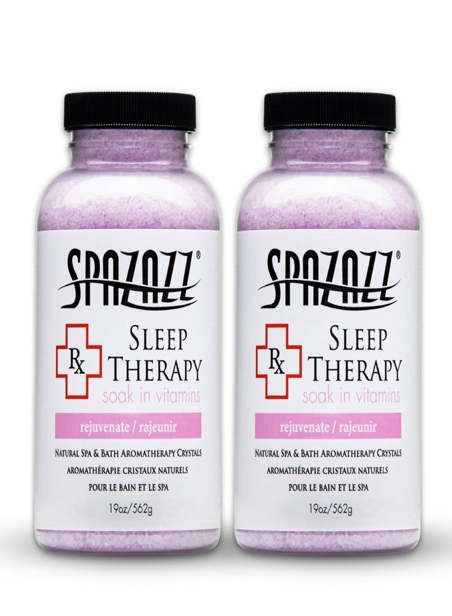 spazazz سبازاز RX علاج النوم زيوت عطرية بلورات ملح الحمام 2-عبوة (19 أونصة لكل منها) - سبازاز زيوت عطرية لملح الحمام لأحواض الاستحمام والحمامات، آمن لجميع أنواع الحمامات والسبا - Image 1