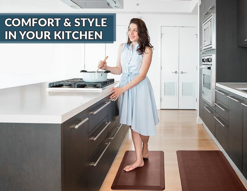 ComfiLife Anti Fatigue Floor Mat â€“ 3/4 Inch Thick Kitchen Mats for Floor, Standing Desk Mat, Kitchen Rug â€“ Comfort at Home, Office â€“ Durable â€“ Stain Resistant â€“ Non-Slip Bottom (24" x 70", Brown) - Image 5