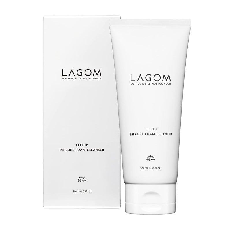LAGOM Cellup pH Cure Foam Cleanser | Low pH, Skin Barrier Protection, Natural Deep Face Cleansing, K-Skincare, Mild, 5.5 Subacid for Sensitive Skin 4.05 Fl Oz