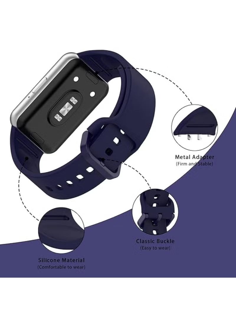 4Pcs Silicone Strap for Samsung Galaxy Fit 3 Replacement Belt Watchband for Samsung Galaxy Fit 3 WristBand Bracelet (Black+Blue+Green+Orange) - Image 2