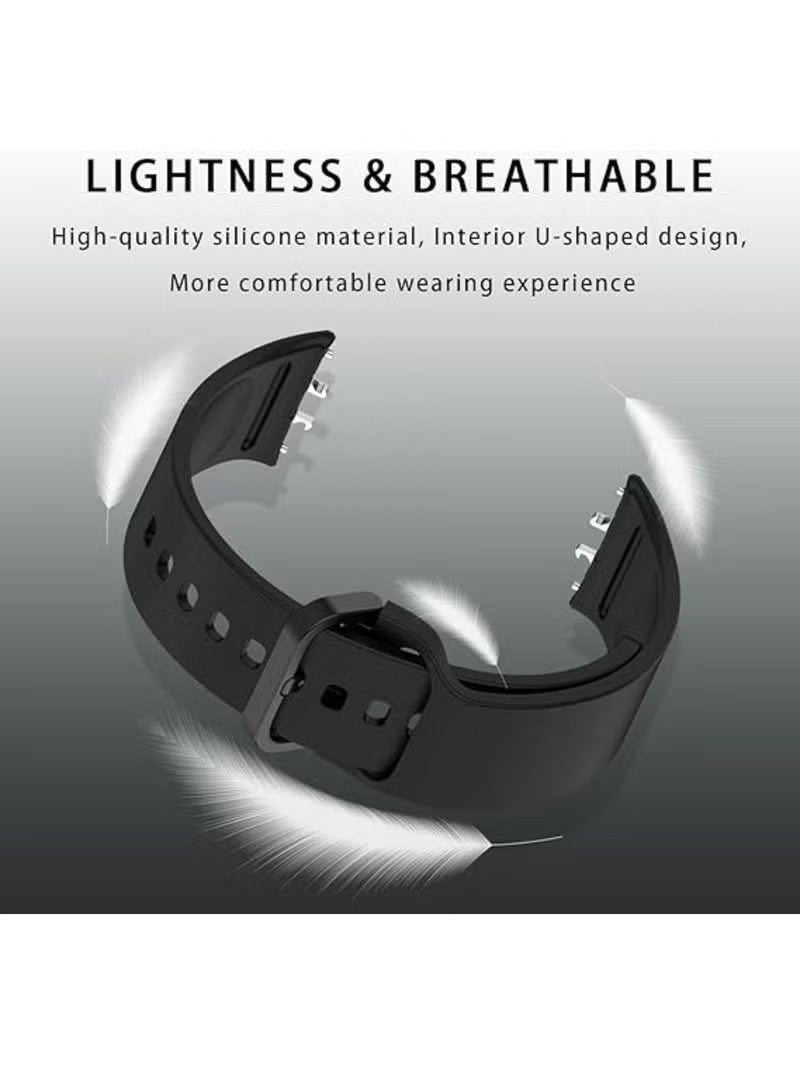 4Pcs Silicone Strap for Samsung Galaxy Fit 3 Replacement Belt Watchband for Samsung Galaxy Fit 3 WristBand Bracelet (Black+Blue+Green+Orange) - Image 3