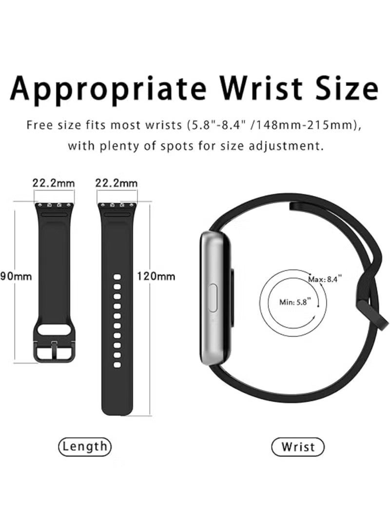 4Pcs Silicone Strap for Samsung Galaxy Fit 3 Replacement Belt Watchband for Samsung Galaxy Fit 3 WristBand Bracelet (Black+Blue+Green+Orange) - Image 4