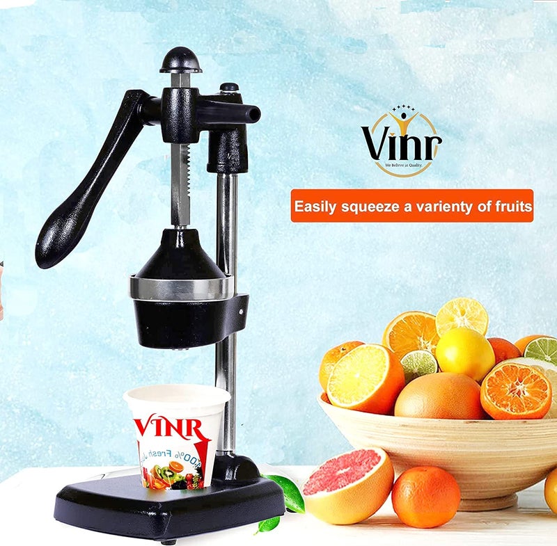 VINR عصارة يدوية فينر بتقنية الضغط البارد من الألمنيوم مع كوب ضغط من الدرجة الغذائية وخصم على القسائم وبيع مخفض في المتجر صنع في الهند - Image 3