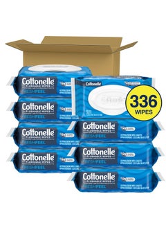 Cottonelle Fresh Feel Flushable Wet Wipes, Adult Wet Wipes, 8 Flip-Top Packs, 42 Wipes Per Pack (336 Total Wipes), Packaging May Vary  - Image 2