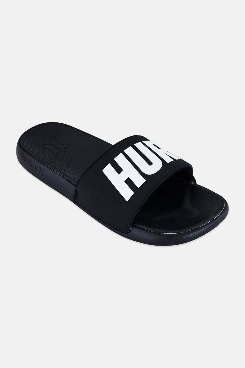 Hurley شباشب للرجال بشعار العلامة التجارية، أسود - Image 1