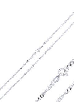 925 Silver-40 Micron Singapore (Twist) Chain Necklace-40cm-High-Quality Jewelry in UAE Dubai 100% Precious Metal Gift-EMNON99NE-CH100416