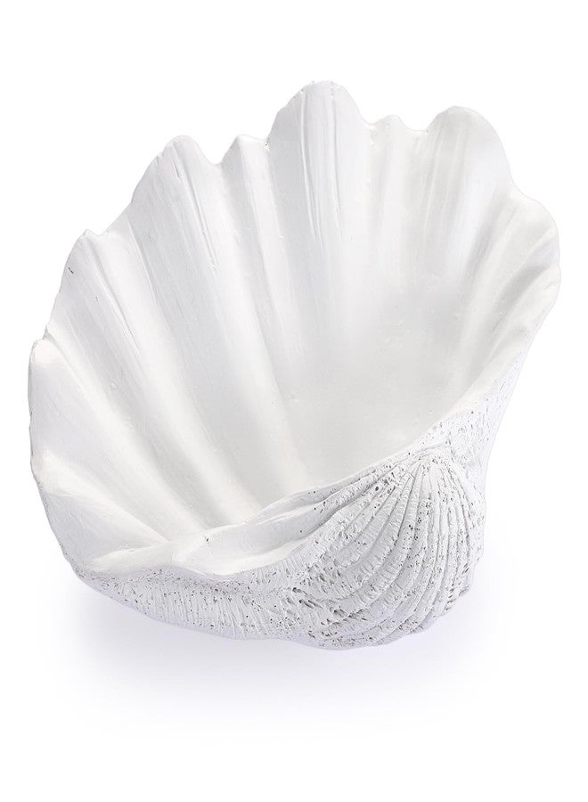 GUSHBIN Resin Seashell Decorative Bowl for Home Decor Key Bowl for Entryway Table Catch All Bowl for Candy Makeup Jewelry Display Holder, White - Image 1