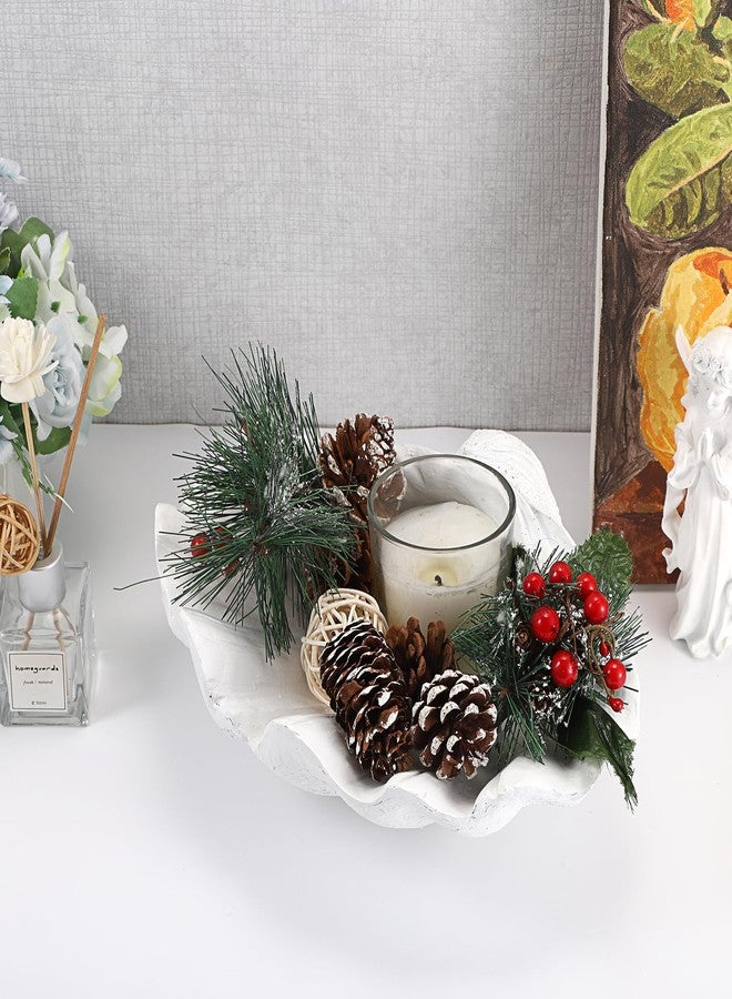 GUSHBIN Resin Seashell Decorative Bowl for Home Decor Key Bowl for Entryway Table Catch All Bowl for Candy Makeup Jewelry Display Holder, White - Image 4