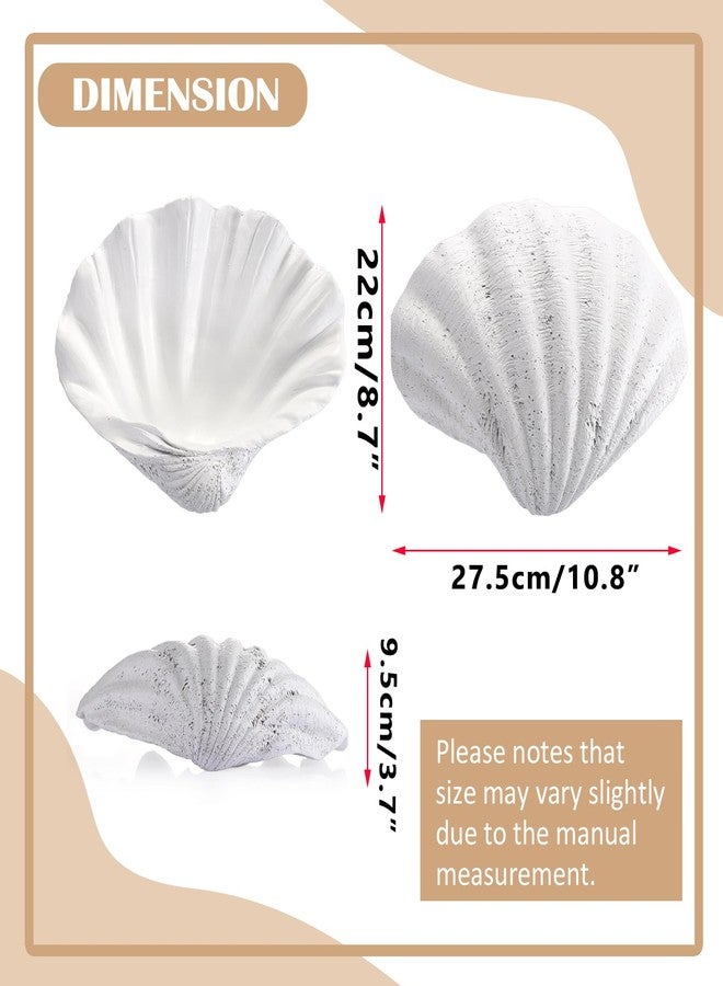 GUSHBIN Resin Seashell Decorative Bowl for Home Decor Key Bowl for Entryway Table Catch All Bowl for Candy Makeup Jewelry Display Holder, White - Image 3