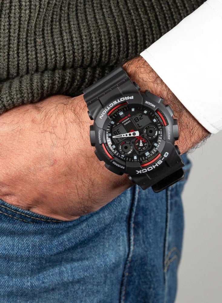 Shock Casio Watch G Shock for Men Analog Digital Black Men's Watch GA100-1A4 - Image 3