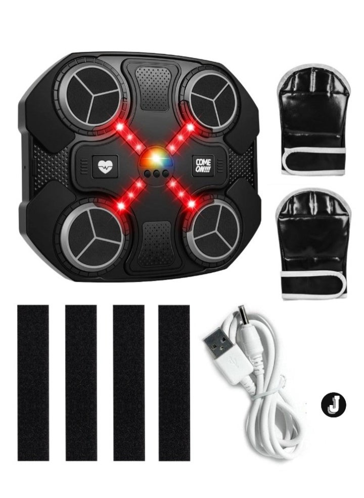 JAJEEK Kids Music Boxing Machine with Bluetooth – Adjustable Height, 3 Reaction Training Modes, Interactive Punching Pad for Boys & Girls Ages 3-14, Wall Mounted Fitness Trainer, EVA Foam Area, Gloves & Velcro Included - Image 1