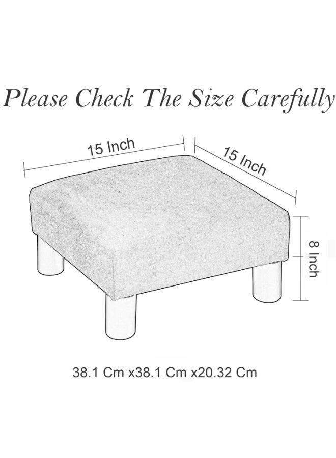 Small footstool, modern footrest, solid wood leg stool, soft velvet cushion, sofa footstool, suitable for living room or entryway, green color - Image 3