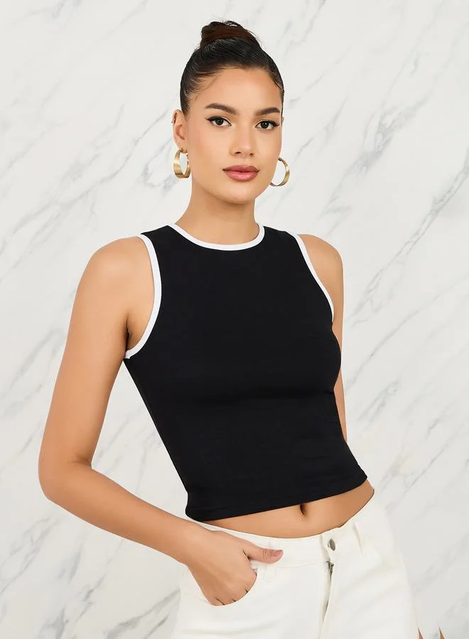 ستايلي Fitted Contrast Trim Tank