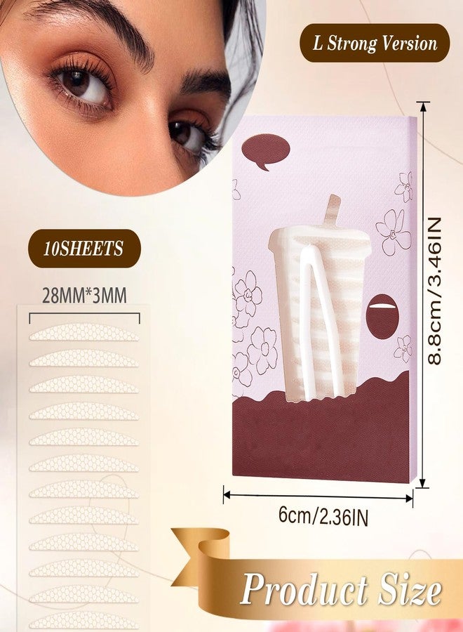 EKIND 150 Pcs Double Eyelid Lift Strips, with Forked Rods and Tweezers, Eyelid Tape for Waterproof,Invisible Lace Mesh,Thick Eyelids Swollen Single, Big Eye Effect(L Power Edition - Image 2