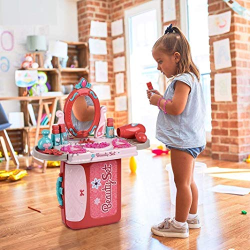 Toyshine 3 in 1 Carry Along Beauty Set Toy with Briefcase and 14 Accessories - Multi Color B - Image 5
