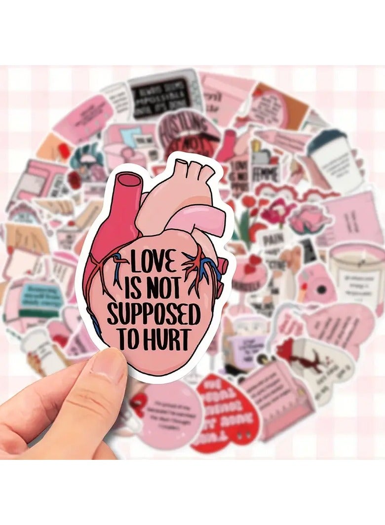 Goolsky 50pcs Inspirational Pink Waterproof Stickers - Self-Love & Motivation Quotes for DIY Decorating Laptops, Guitars, Skateboards, Helmets & More - Image 4