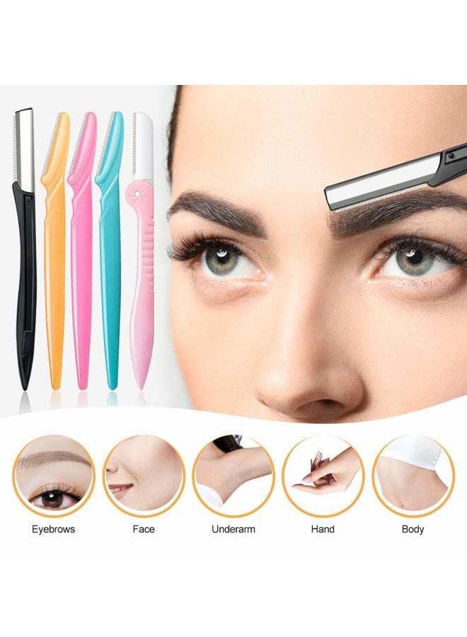 Spaidoon طقم شفرات الحواجب 14 في 1، شفرات ديرما بلين احترافية للنساء، مقص حواجب لإزالة الشعر والشعر الزغبي، ماكينة حلاقة للنساء مع ملاقط حواجب/مقص حواجب/قصافة وفرشاة سبولي - Image 5