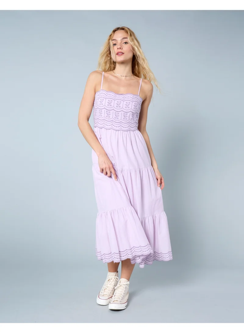 American Eagle lilac AE Scalloped Tiered Midi Dress for Women | Best Price  UAE